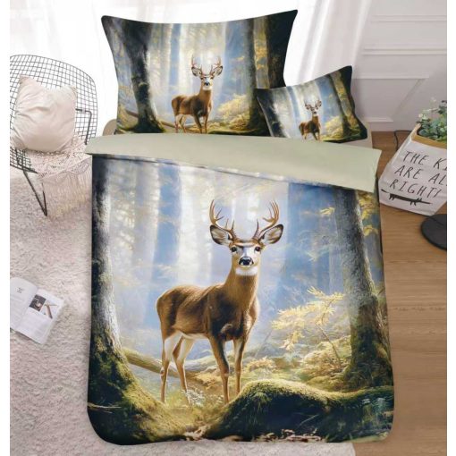 Agancs 3D ágyneműhuzat garnitúra 140 x 200 cm 3 részes Rénszarvas