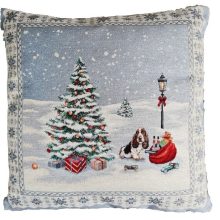 Sofiel Karácsonyi Táj Kutyás Díszpárna 40 x 40 cm