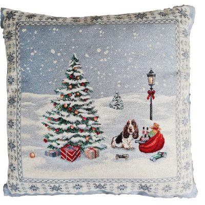 Sofiel Karácsonyi Táj Kutyás Díszpárna 40 x 40 cm
