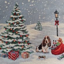 Sofiel Karácsonyi Táj Kutyás Díszpárna 40 x 40 cm
