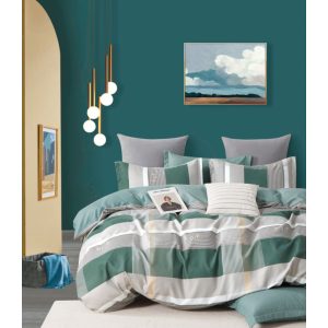   Szerda flanel ágyneműhuzat 6 részes dupla paplanos kockás zöld