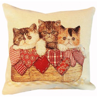 Szivecskés Perzsa Cicás Díszpárna 40 x 40 cm