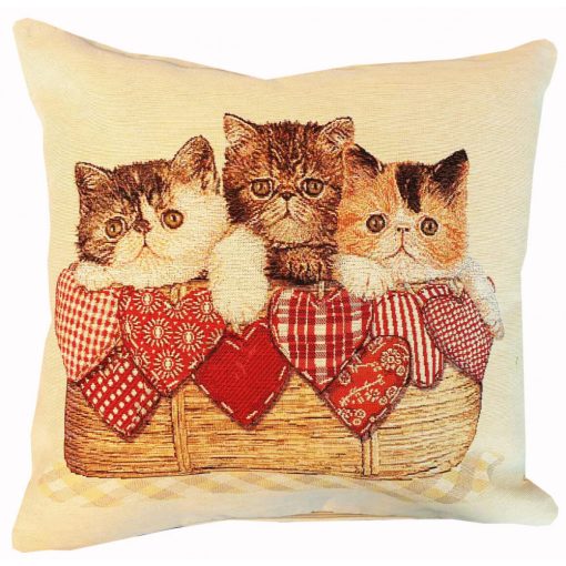 Szivecskés Perzsa Cicás Díszpárna 40 x 40 cm