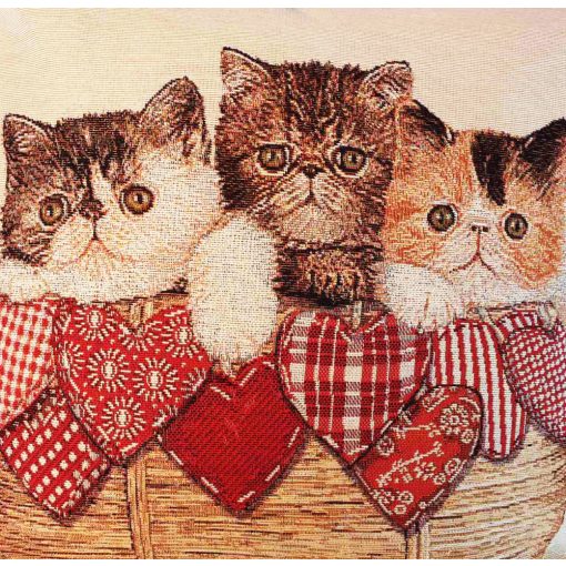 Szivecskés Perzsa Cicás Díszpárna 40 x 40 cm