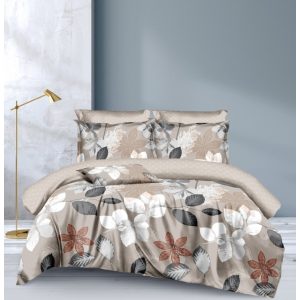 Vincus  virágos ágyneműhuzat garnitúra bézs 7 részes