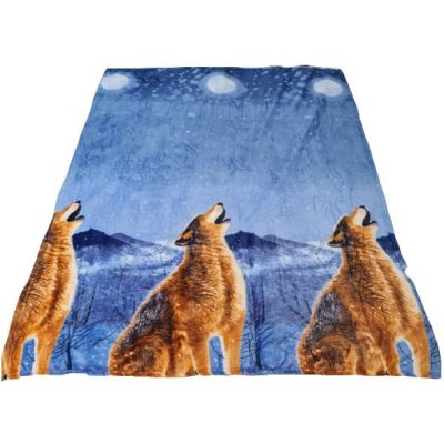 Wolf Farkasos Plüss Takaró Pléd Kék